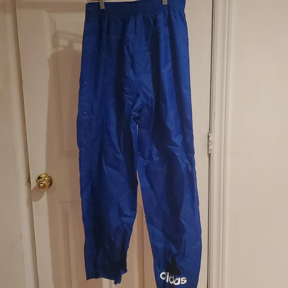 Royal Blue Tear Away Adidas Pants - Picture 1 of 4
